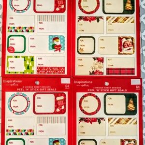 Hallmark Inspirations Peel N Stick Gift Seals Tags Christmas 256 CT 4 Pads
